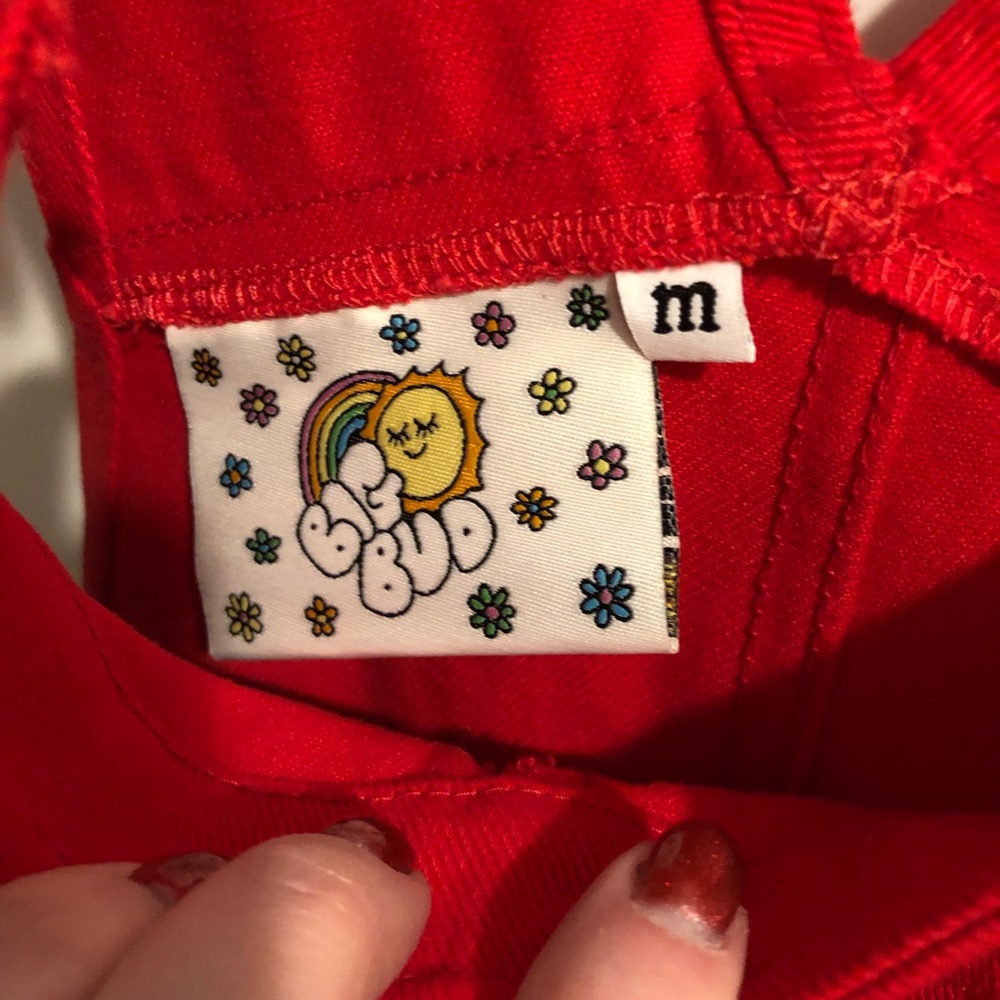 Big Bud Press Mustang Red Short Overalls in Size Medium
